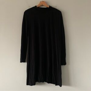 Jil Sander Navy Long Sleeve Modest Minimalist Flowy Office Dress Size 36 Small